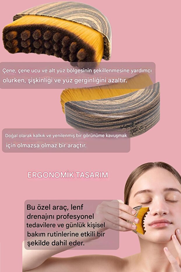 Doğal Lenfatik Yüz Fırçası (Ödem Atıcı & Lifting Etkili)